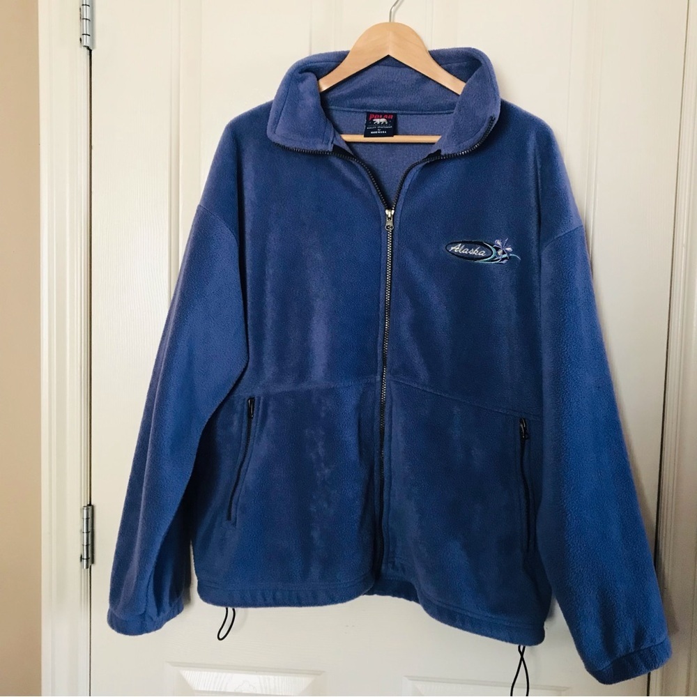POLAR VTG Fleece Jacket Made in The USA Full Zip Bluish Purple Size Large